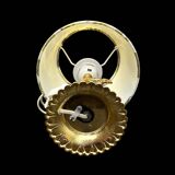 Small vintage lamp in brass & onyx – fish motif – 1950s/60s