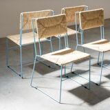Hand-woven iron chairs from the 70s/80s, set of 4