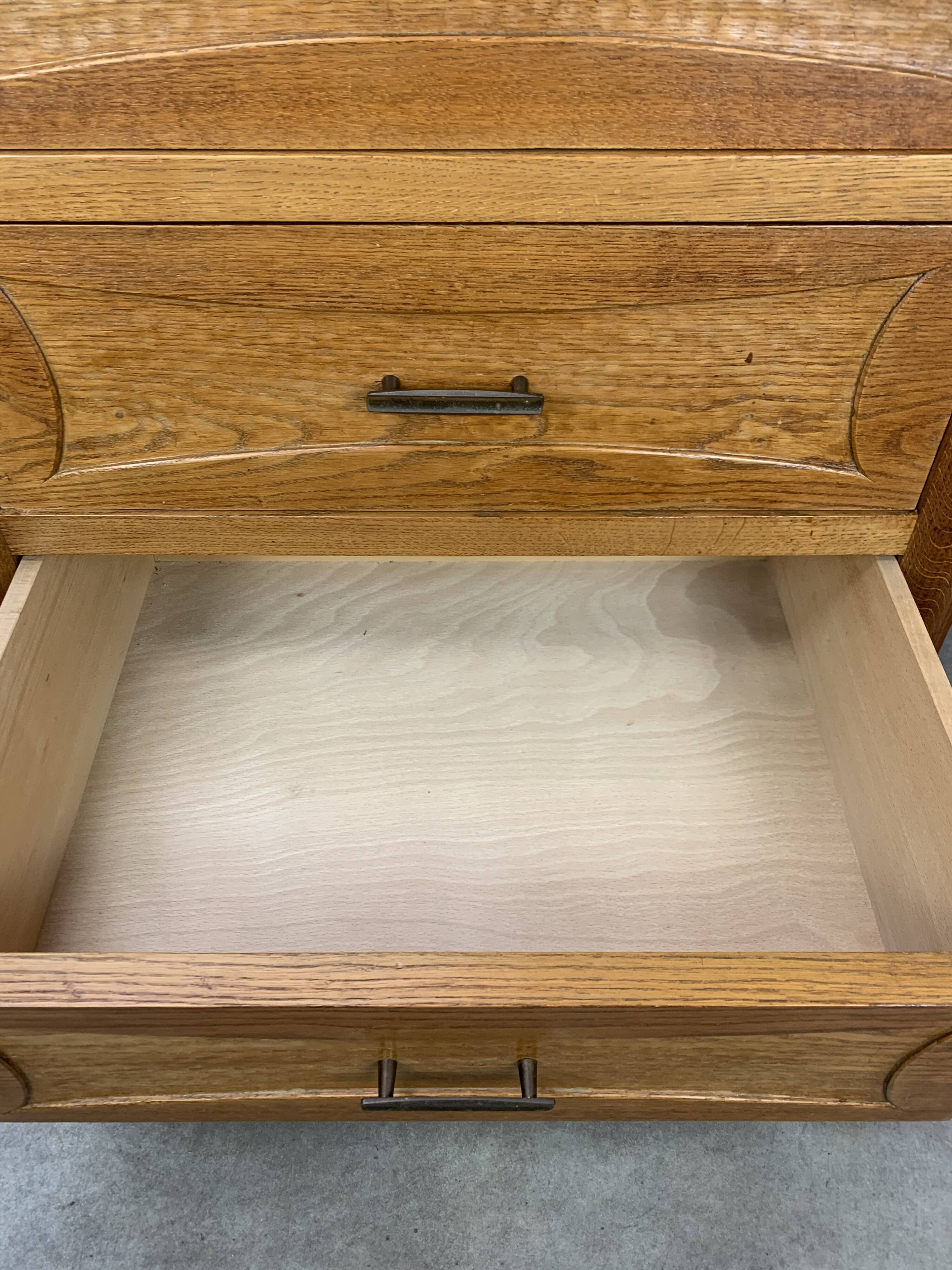 Vintage oak chest of drawers from the 50s