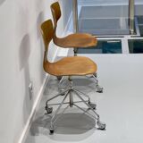 Set of 2 swivel chairs Model 3113 by Arne Jacobsen, Fritz Hansen, 1960s