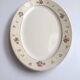 Vintage oval plate Salins model Simone beige with flowers