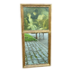 19th-century trumeau with mirror and music lesson canvas.