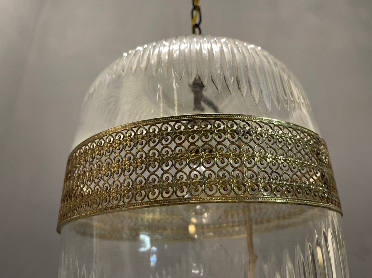 Vintage italian glass light pendant lamps, set of 2