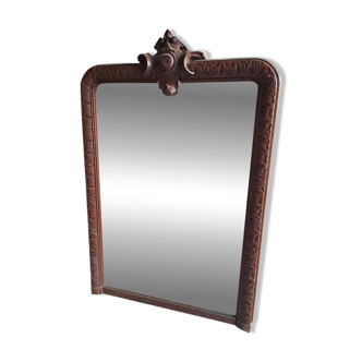 Large antique wooden mercury mirror
