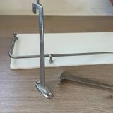 White glass and chrome wall shelf 60cm