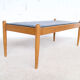 Scandinavian coffee table oak and slate 60's