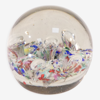 Sulphide / Multicolored Paperweight with Color Glow