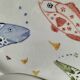 Set of two large ceramic plates – fish "head to tail" design