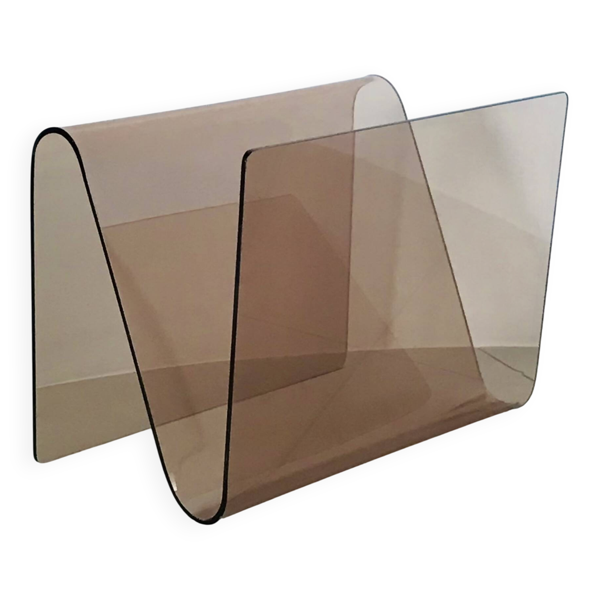 S-shaped magazine rack in altuglas by Michel Dumas, France, 1970s