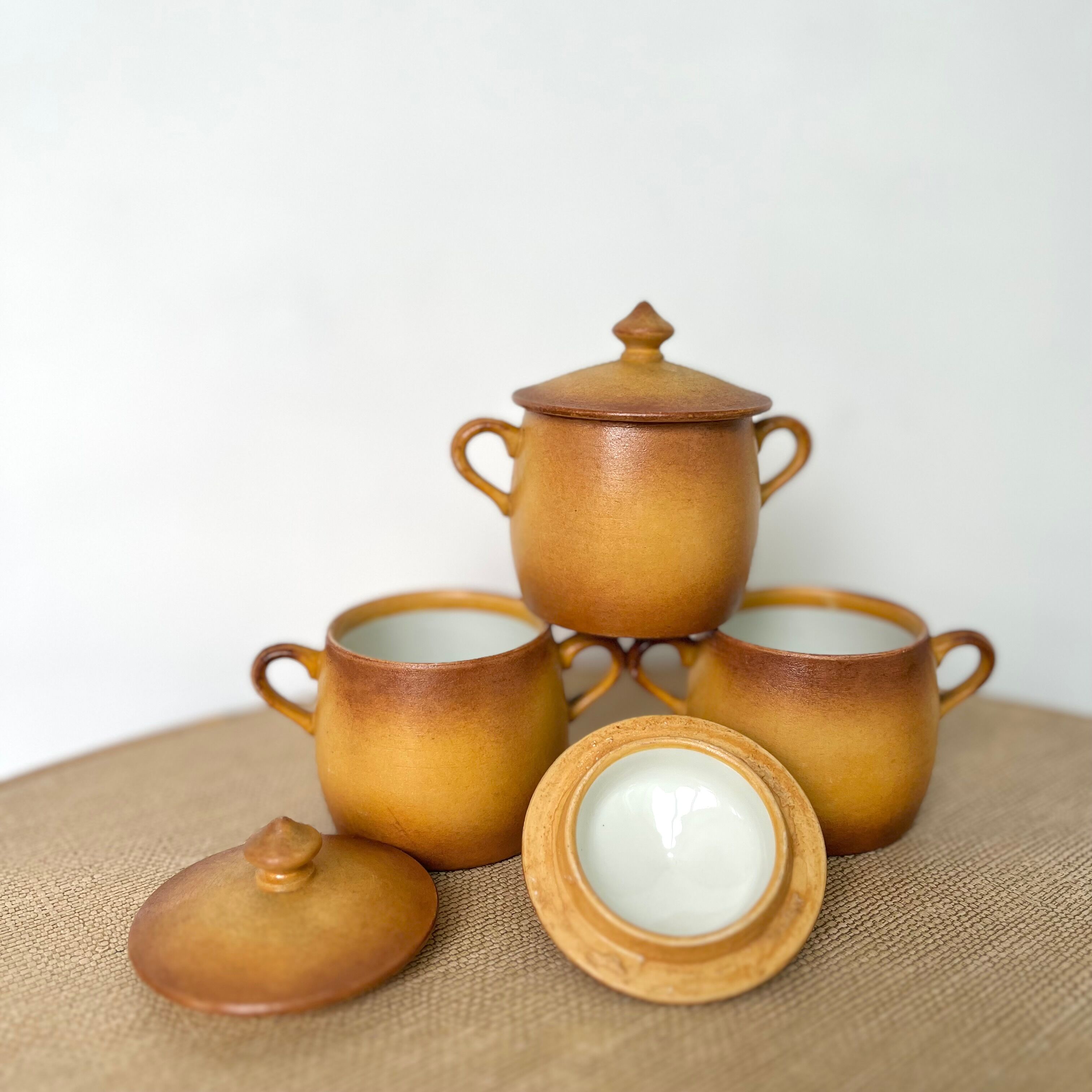 Fired Porcelain Cream Pots