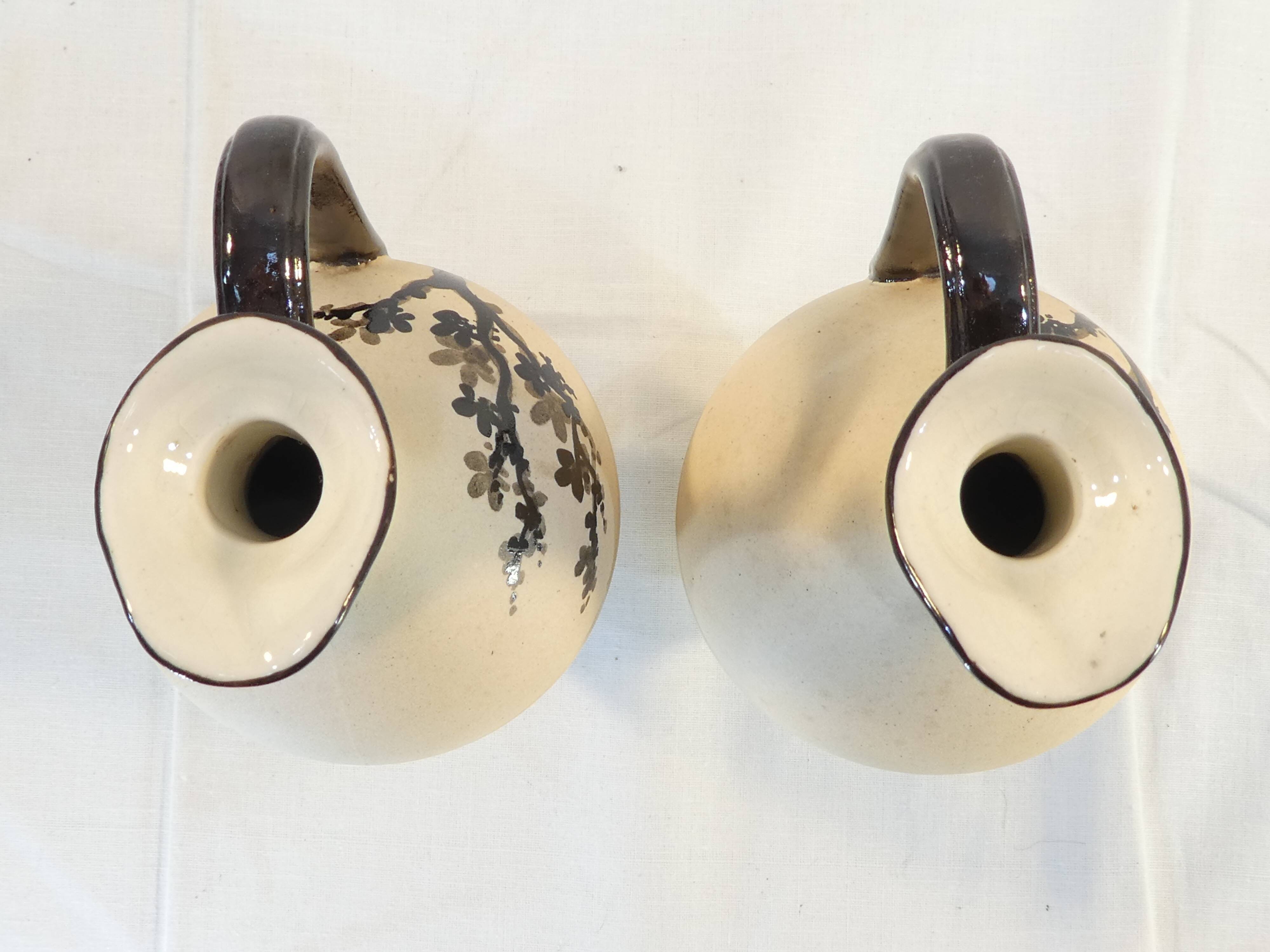 Pair of pitcher / decanter Signed GAITAUD Grés Basque 50s