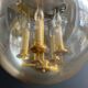 Smoked Glass and Brass Four-Light Suspension Pendant. French Work.