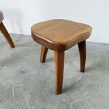 Pair of Henri Bataille oak stools