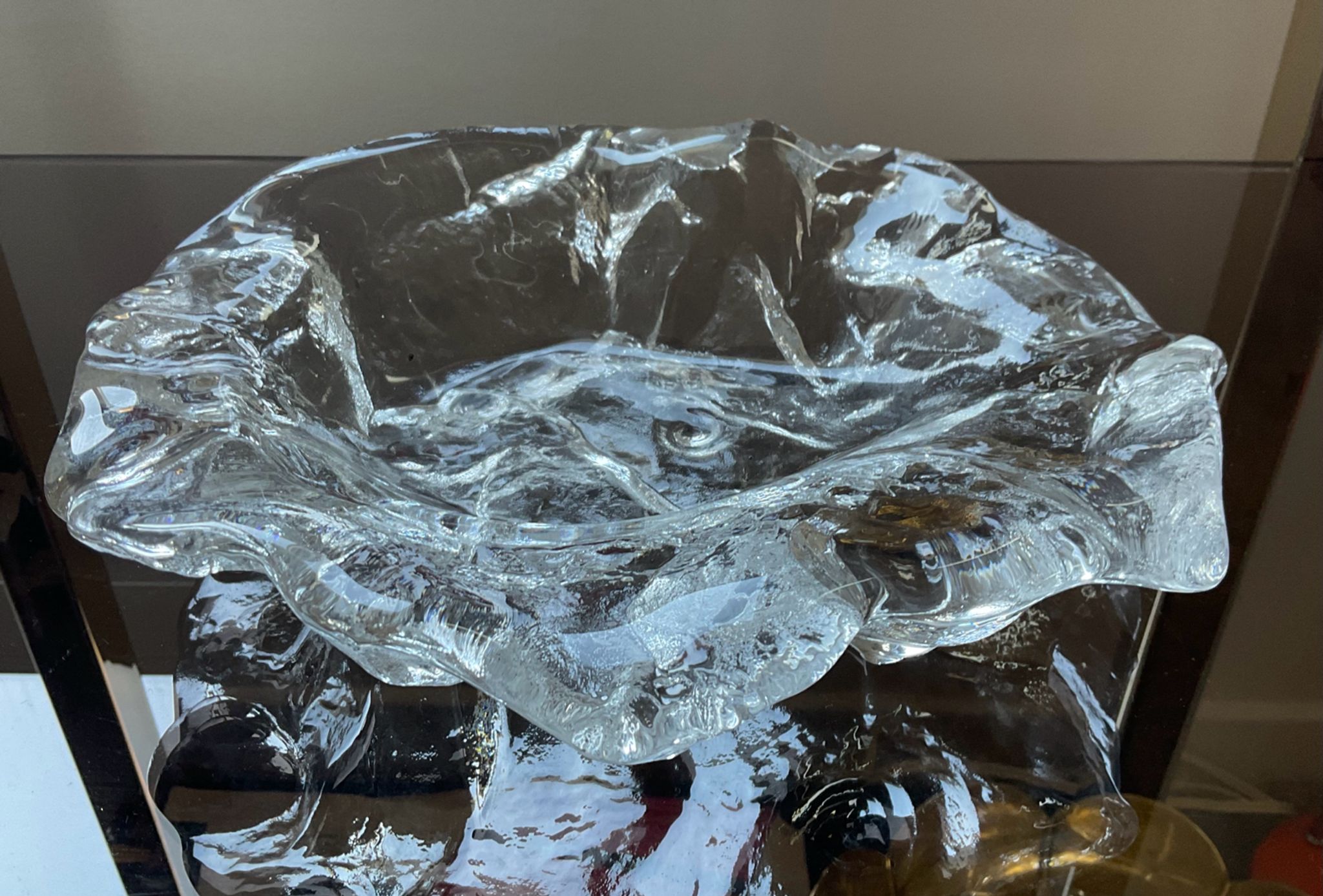 Vide poche vintage en verre moulé