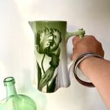 Antique Longwy Tulip Pitcher