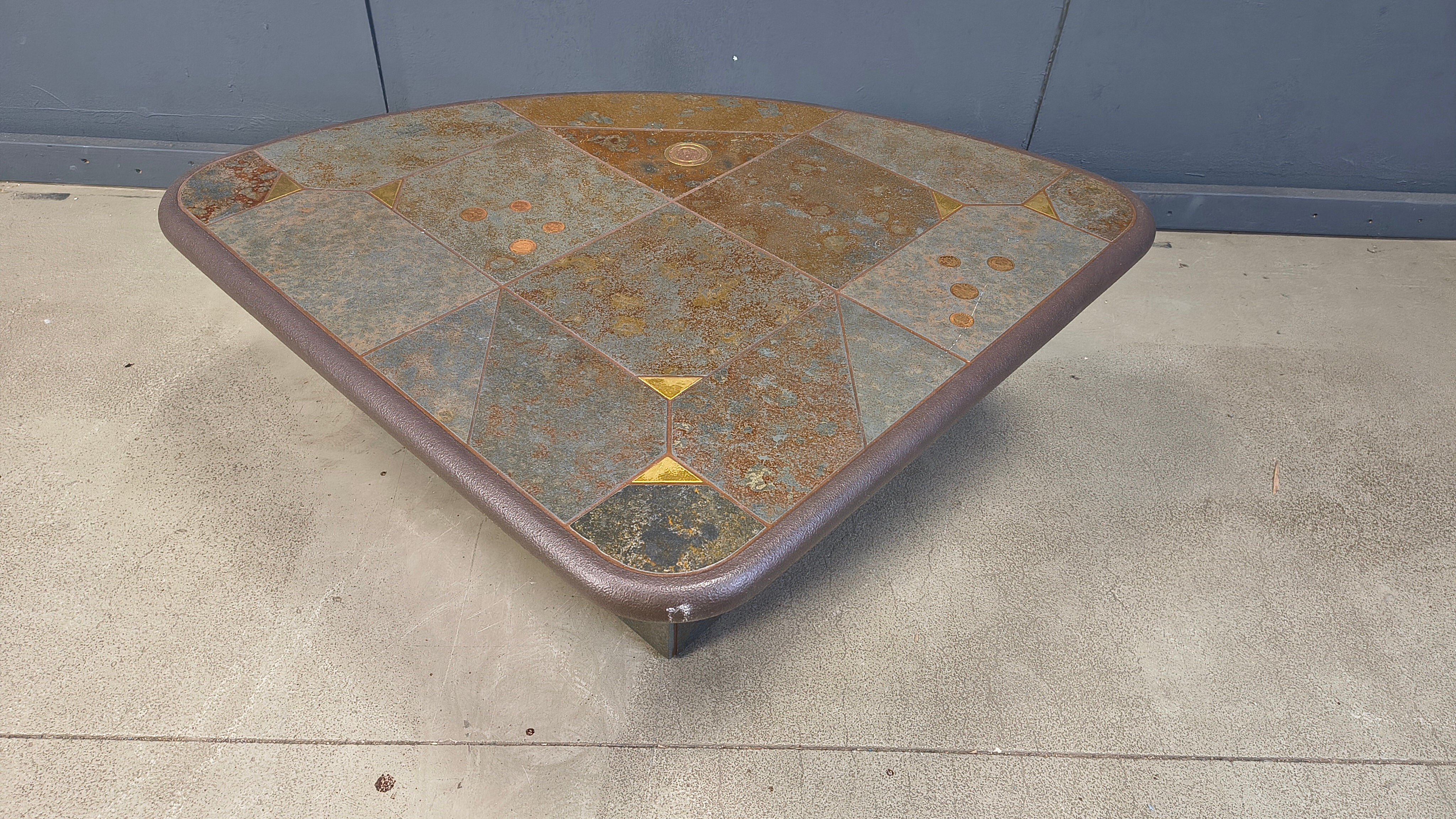 Vintage triangular Kingma style coffee table, 1970s