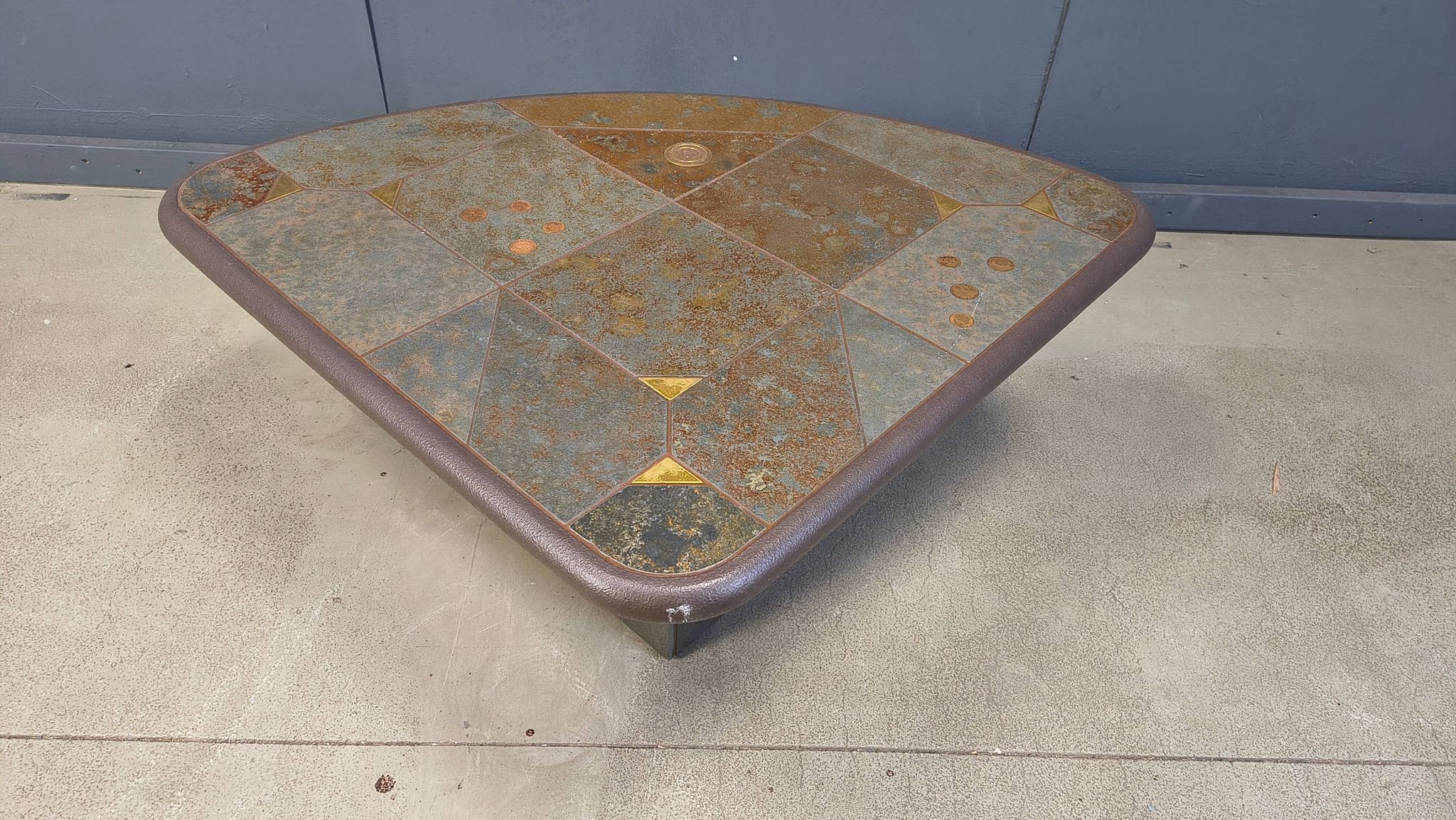 Vintage triangular Kingma style coffee table, 1970s