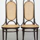 Lot de 4 chaises hautes vintage en bois courbé « Long John » de Thonet
