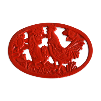 Dessous de plat coq rouge