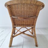 Vintage children's rattan chair