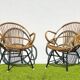 Pair of lounge rattan armchairs by D. Van Sliedregt / R. Noordwolde. Vintage