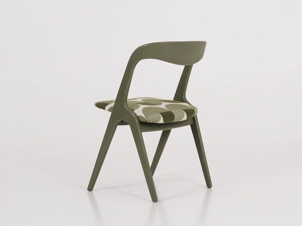 Chaise verte, design danois, années 1970, production : Danemark