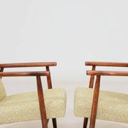 Pair de fauteuils vintage vert nébuleuse années 1970