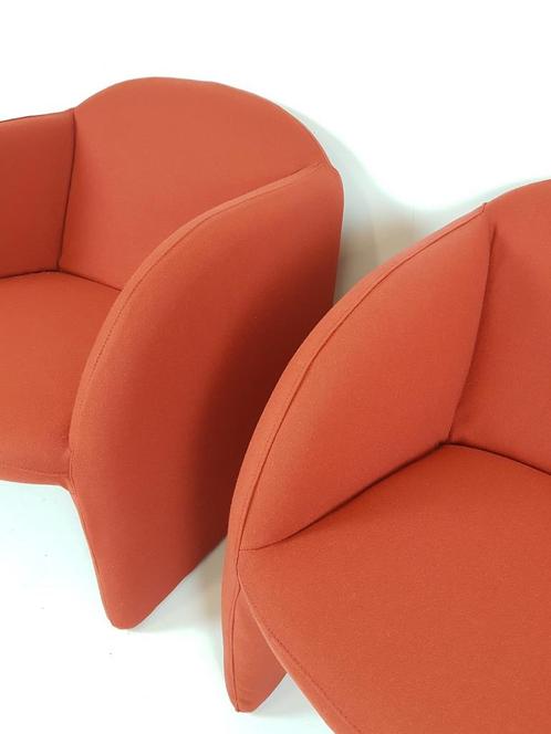 Set de 2 fauteuils Artifort Ben en tissu rouge brique Ploeg