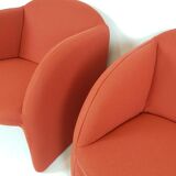 Set de 2 fauteuils Artifort Ben en tissu rouge brique Ploeg