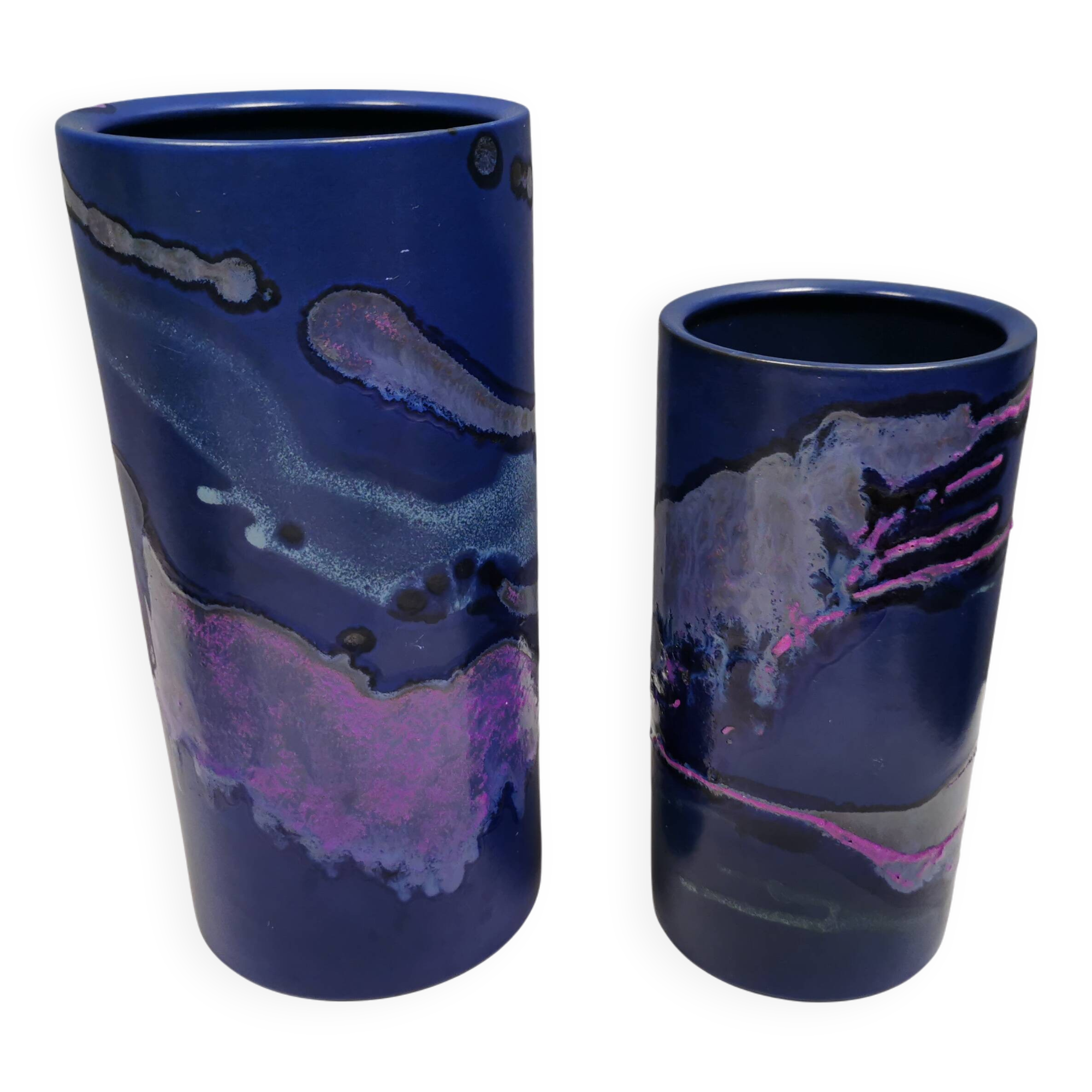 Two beautiful vases from Danish Knabstrup, Marina series 1970s.