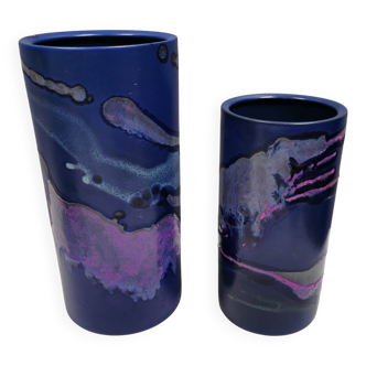 2 vases danois Knabstrup, série Marina, années 1970