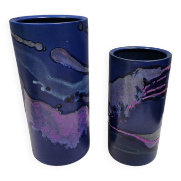 Two beautiful vases from Danish Knabstrup, Marina series 1970s.