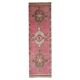 Vintage Turkish Oushak Handmade Wool Cotton Pink Runner Rug 90x303