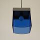 Art Deco ceiling light in blue glass and chrome, 1950s, Italy