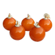 Set of 5 orange glass ball pendants from the 70s