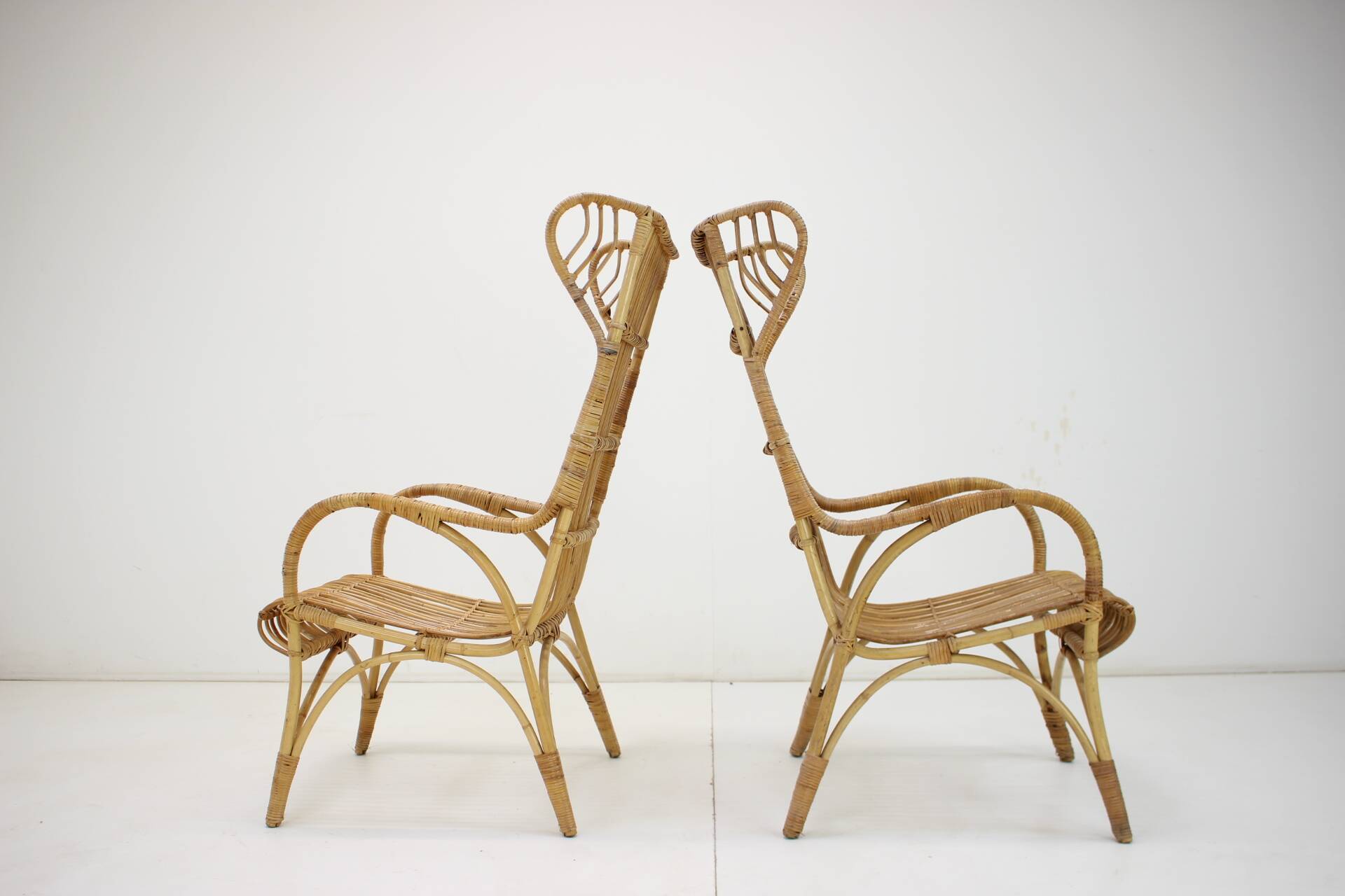 Midcentury rattan armchairs, 1960s