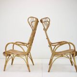 Fauteuils en rotin du milieu du siècle, années 1960