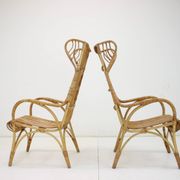 Midcentury rattan armchairs, 1960s
