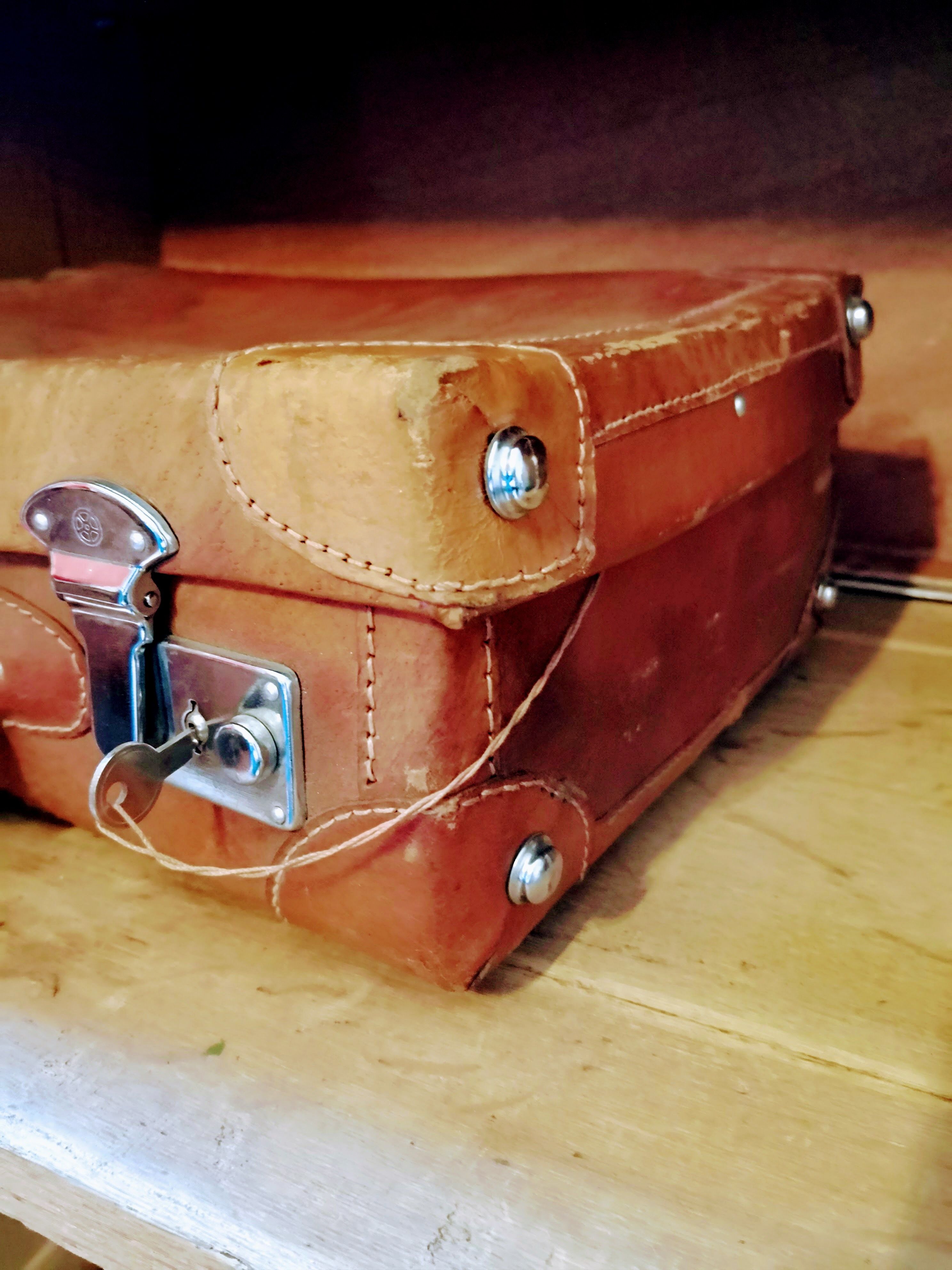 Leather suitcase