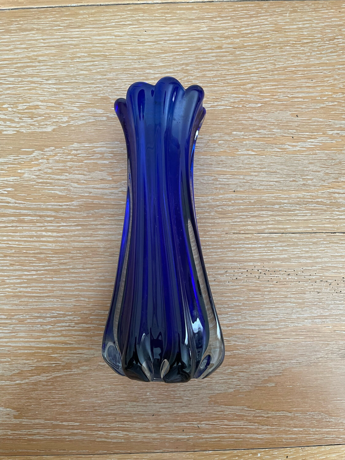 Art deco blue glass vase