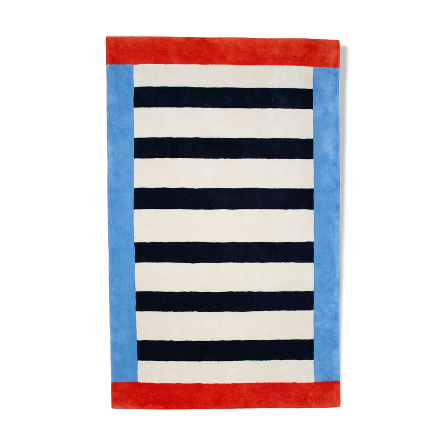 Handmade red symmetry tufted wool rug 120 x 180 cm