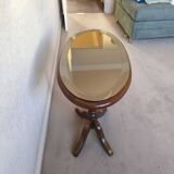 Guéridon Ovale avec Miroir Mercure Biseauté des années 1950s