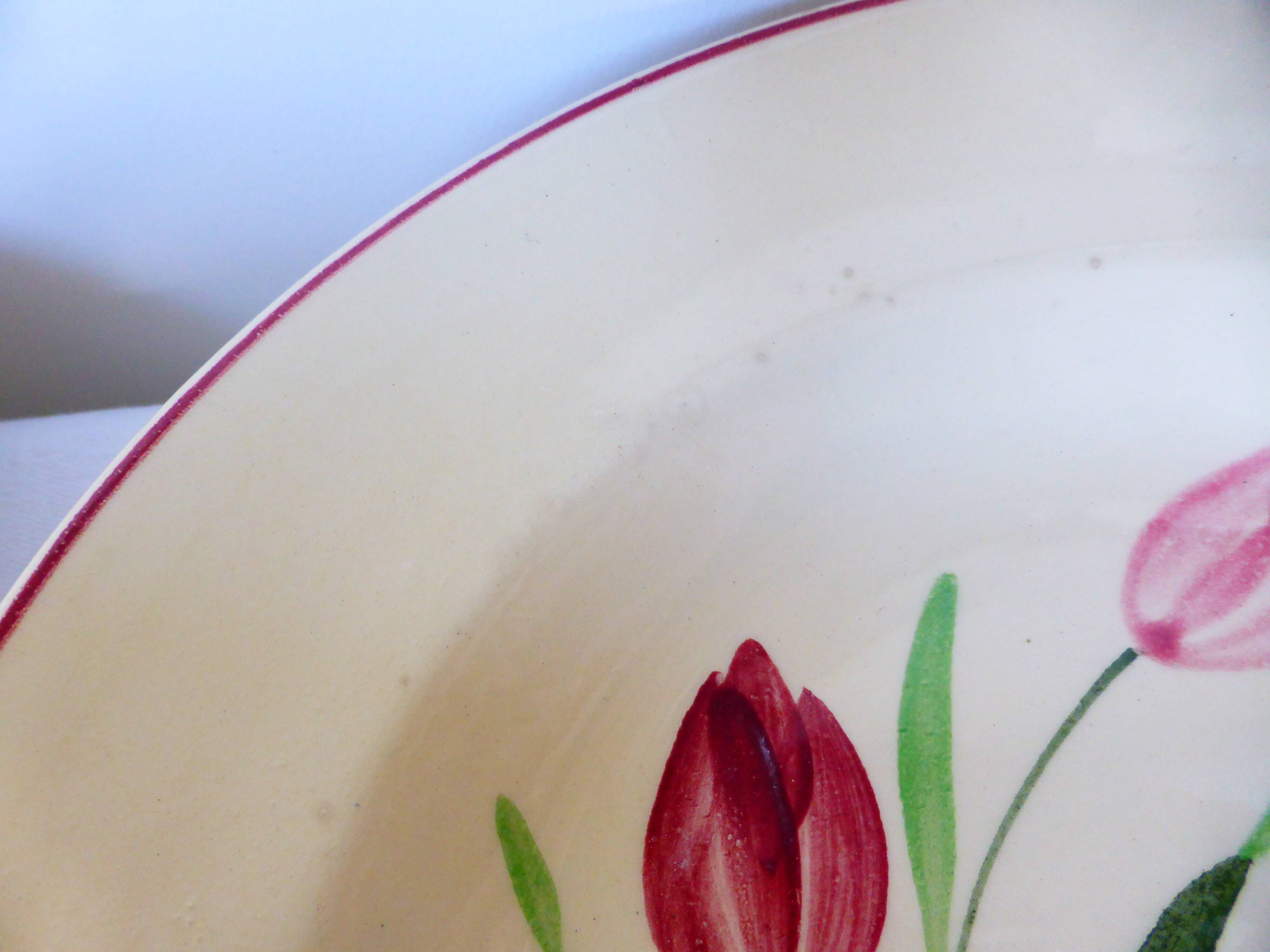 5 assiettes creuses de Longchamp modèle Tulipes 210747