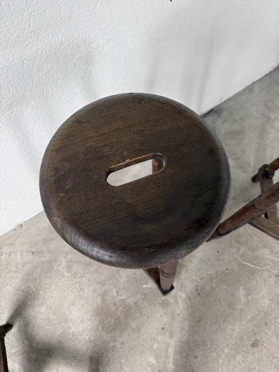 Oak bistro stools 1950