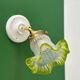 Vintage green frosted glass tulip wall light