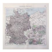 Old map of Germany 43x43cm from 1950