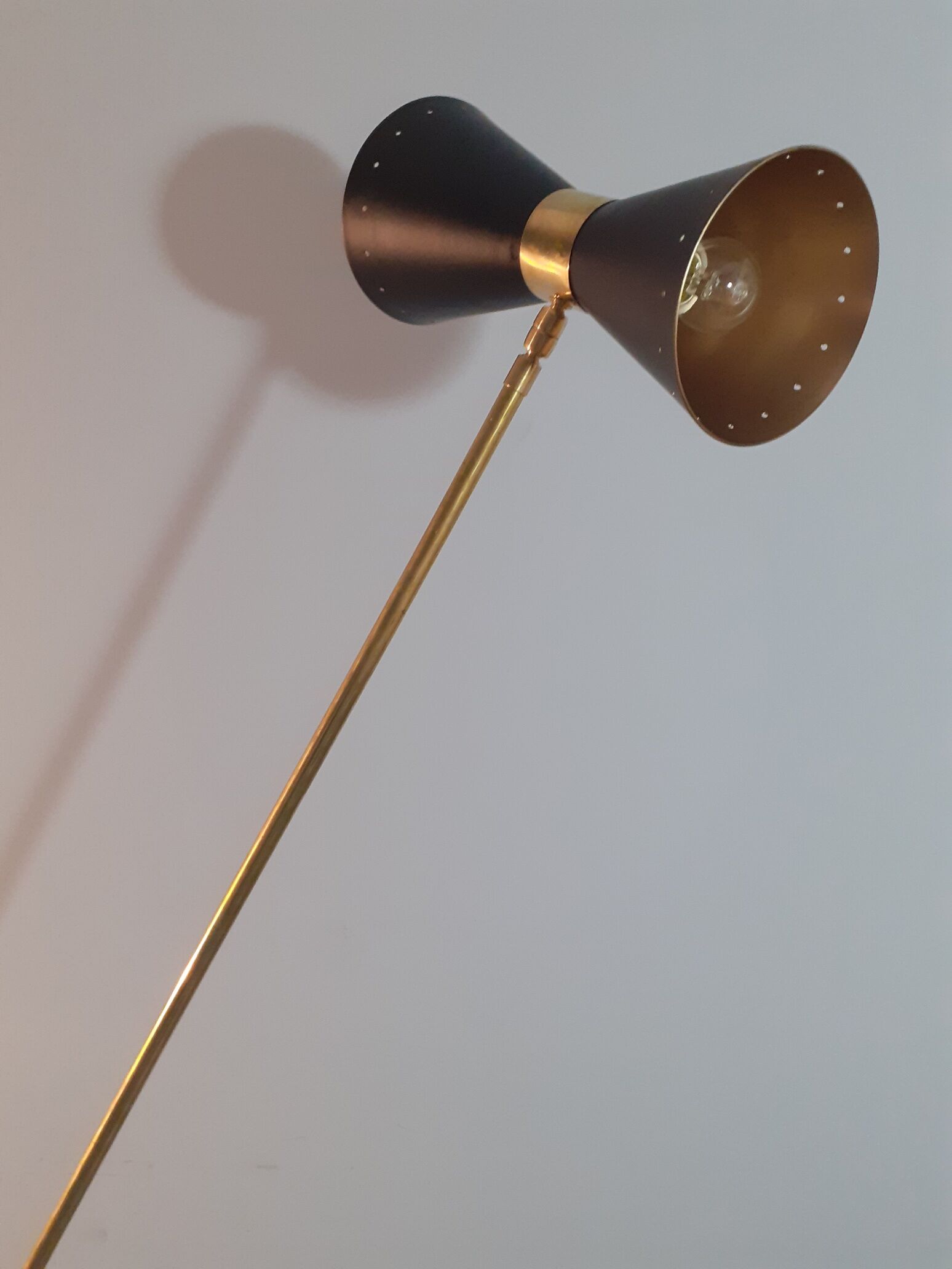 Italian Lamppost in Ball, Brass Spot diabolo double focus, Style 1950s