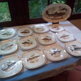 Set of 12 Longchamp plates and fish dish