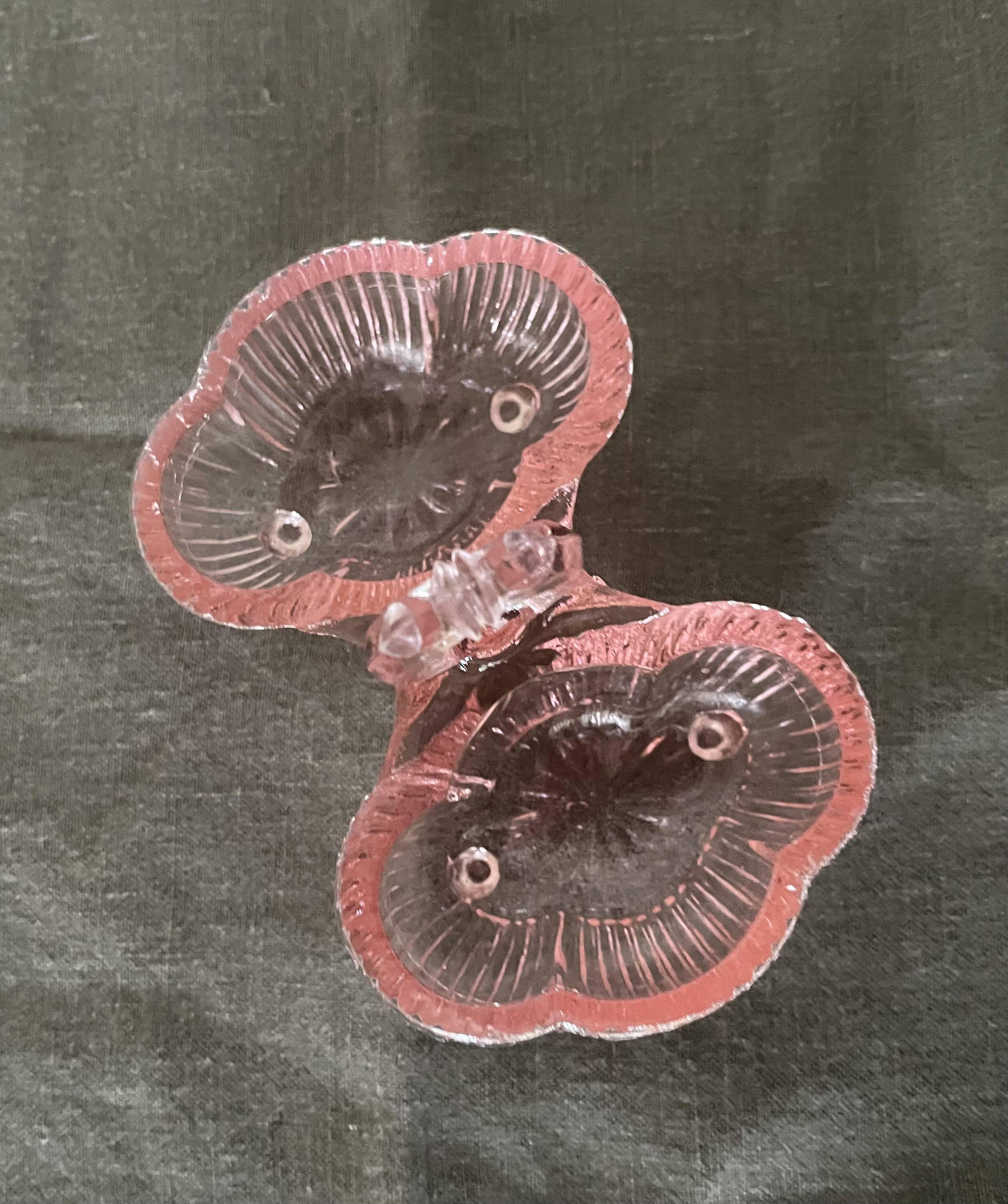 Pink double glass salt shaker