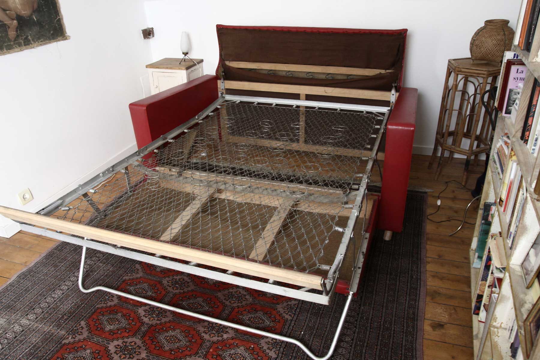 Red vintage sofa bed